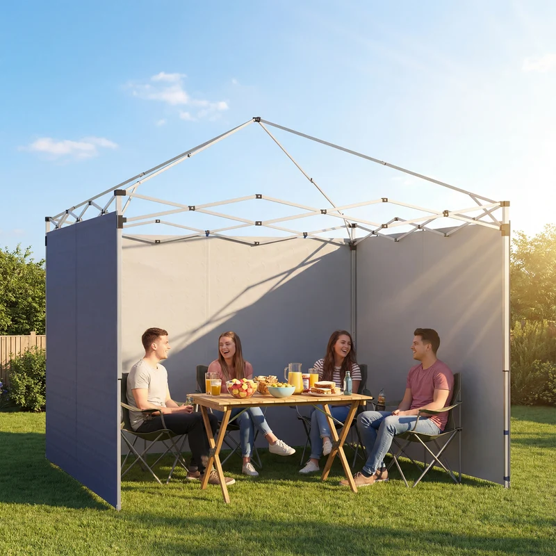 Outsunny 3 Paredes Laterales para Carpas de 3x3 m, Paredes Laterales de Repuesto para Cenador de Tela Oxford 210D con Cremallera, para Fiestas, 300x200 cm, Azul Oscuro