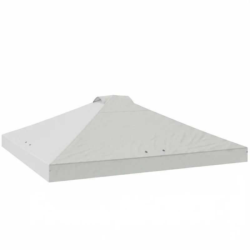 Outsunny Toldo de Pérgola de Recambio 3x3 m Techo de Repuesto para Carpa Plegable de Jardín de Tela Oxford 210D con 8 Orificios de Drenaje y Doble Ventilación Protección UV 50+ SOLO TOLDO Blanco