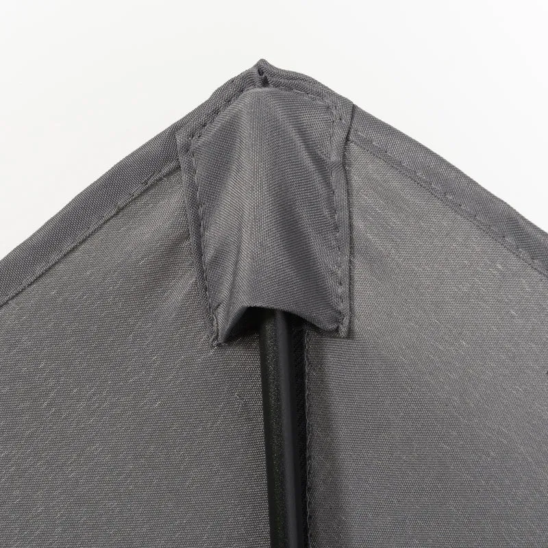 Outsunny Sombrilla de Terraza Exterior Ø2x2 m Parasol de Terraza Exterior con Techo de Ventilación y Poste Desmontable de Aluminio Sombrilla para Jardín Patio Gris Oscuro