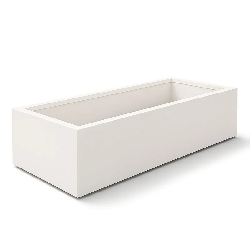 GARDRA Jardinière en polyester blanche pur 223x100x32 cm RAL 9010