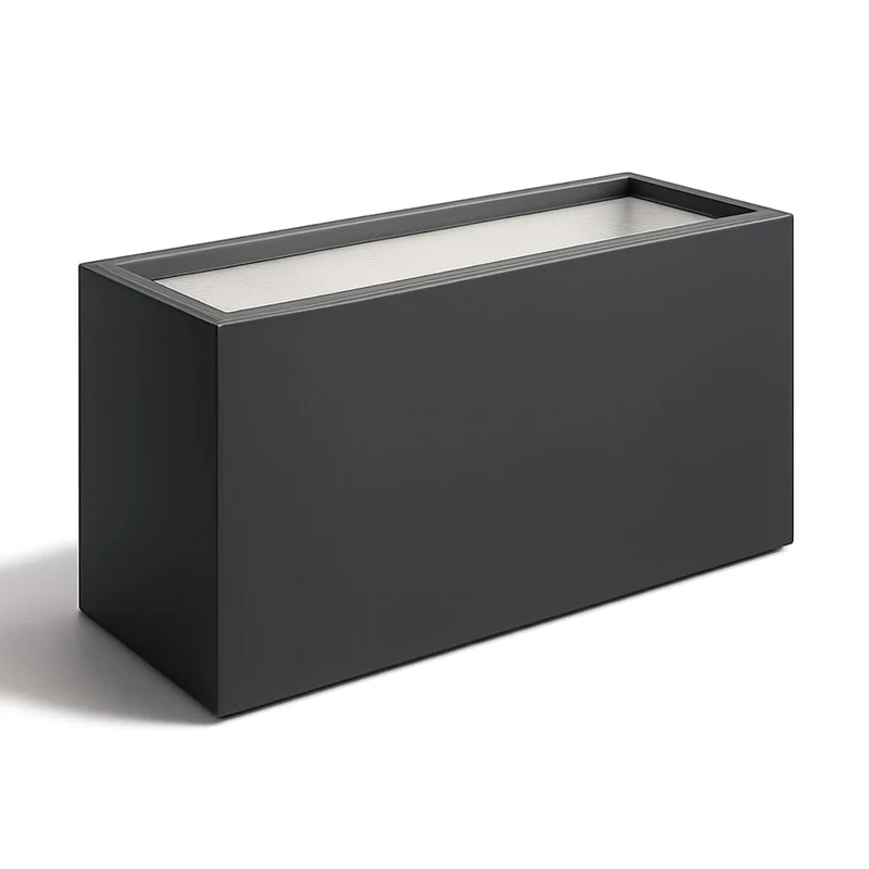 GARDRA Jardinière en polyester noire de jais 120x30x60 cm RAL 9005