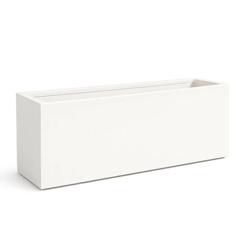 GARDRA Jardinière en polyester blanche pur 150x50x40 cm RAL 9010