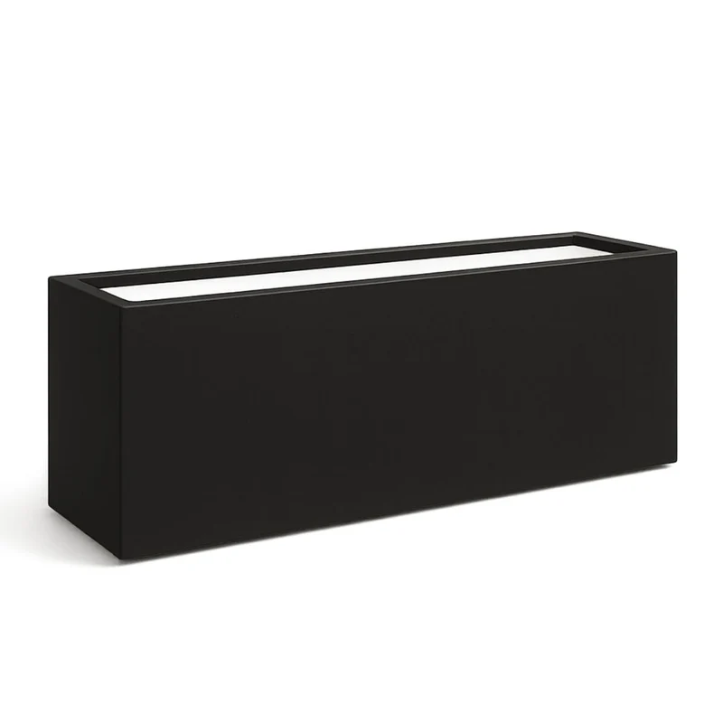 GARDRA Jardinière en polyester noire de jais 150x50x40 cm RAL 9005