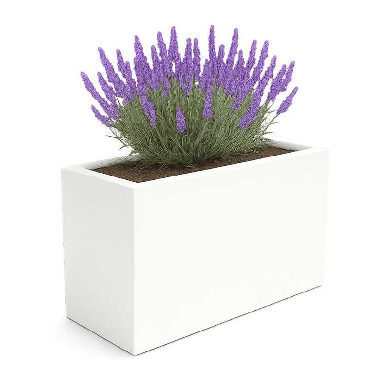 GARDRA Jardinière en polyester blanche pur 120x46x80 cm RAL 9010