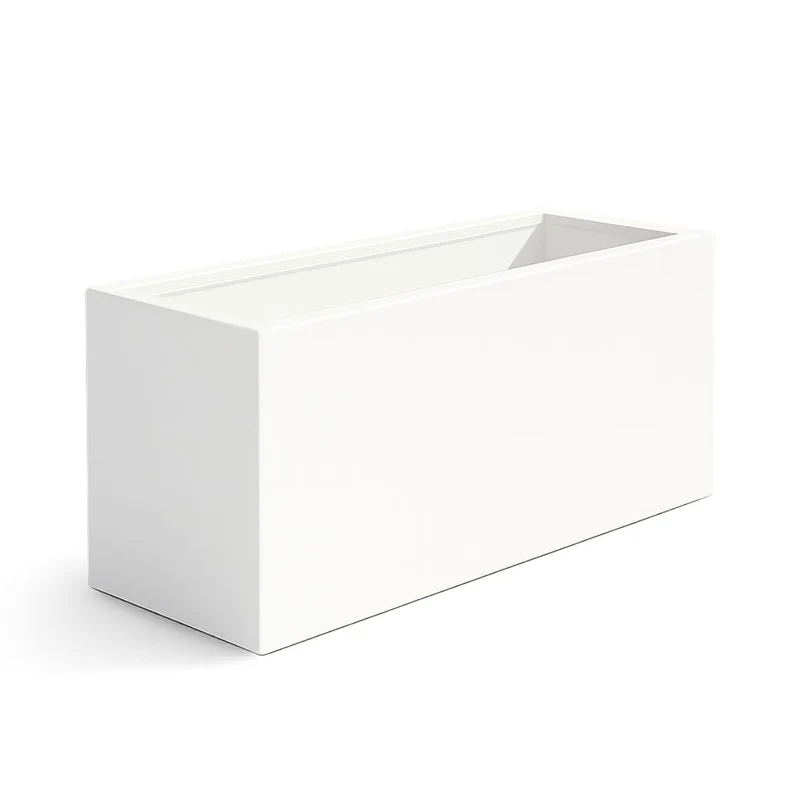 GARDRA Jardinière en polyester blanche pur 162x60x70 cm RAL 9010