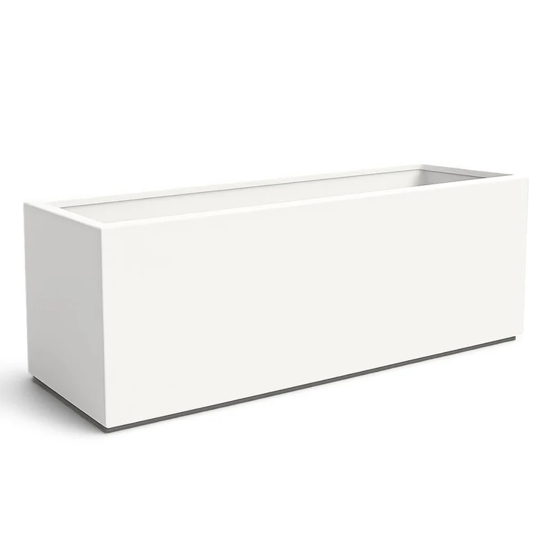 GARDRA Jardinière en polyester blanche pur 180x60x70 cm RAL 9010