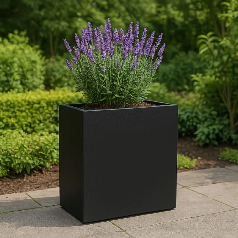 GARDRA Jardinière en polyester noire de jais 70x30x67 cm RAL 9005