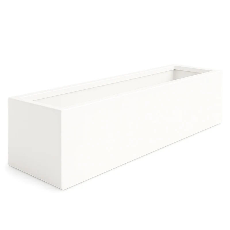 GARDRA Jardinière en polyester blanche pur 200x50x40 cm RAL 9010