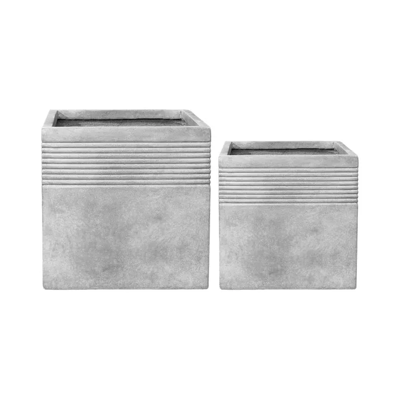 Cache-pot pré percé SPIRIT 55x55cm gris clair