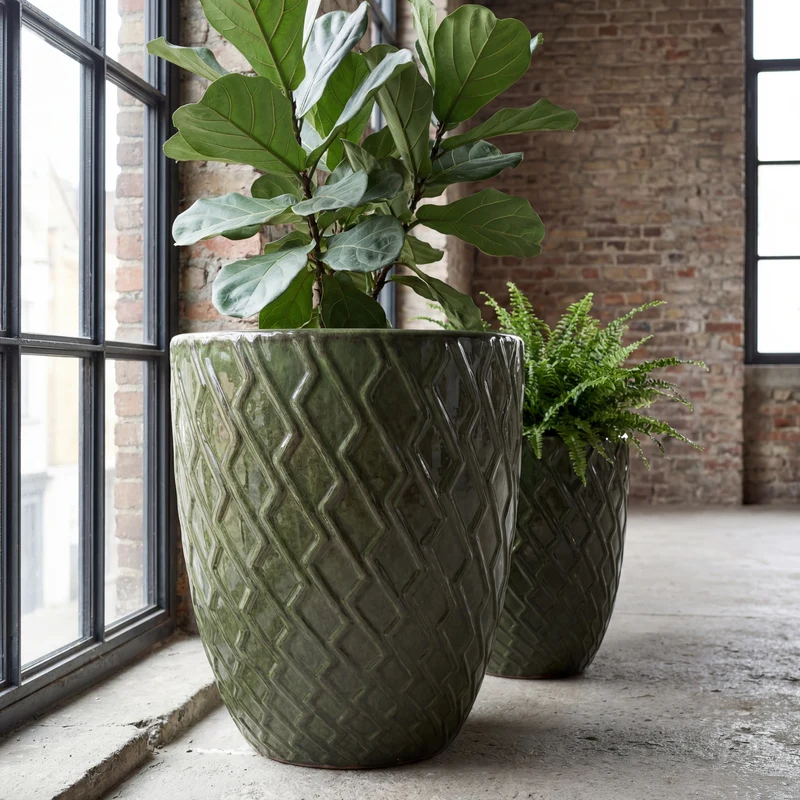 Pot ZEUS 42x54cm vert profond