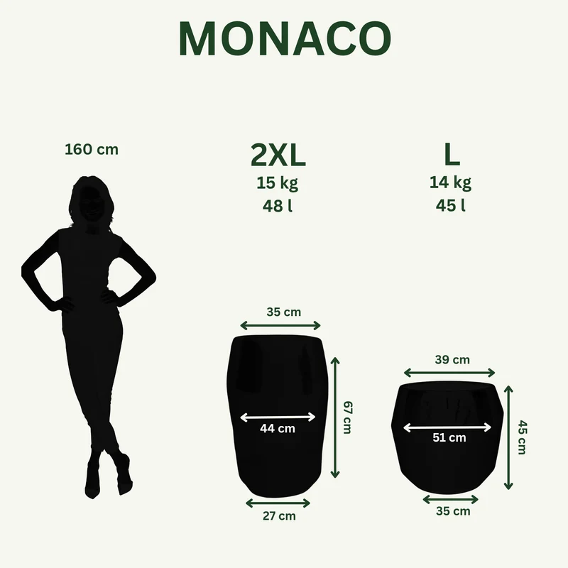Pot MONACO 44x67cm feu