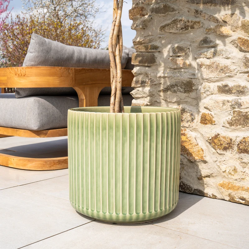 Pot LONDON 29x30cm vert-de-gris