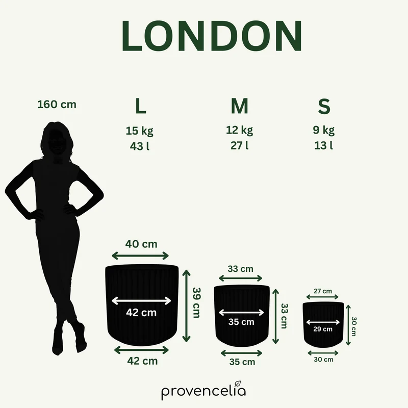 Pot LONDON 29x30cm noir