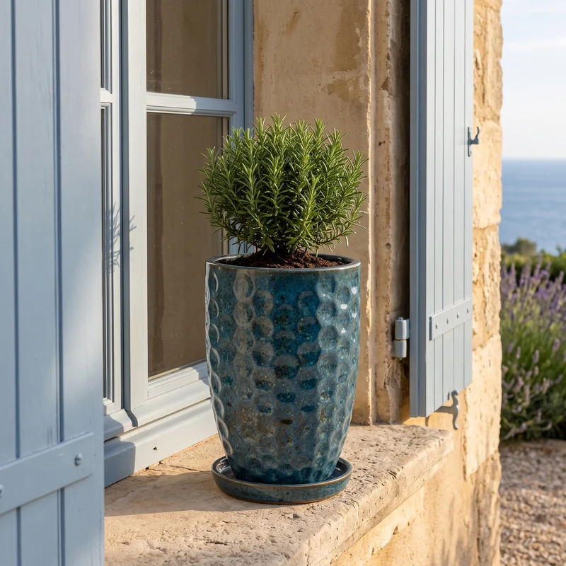 Pot MEROVEE 23x35cm bleu fer