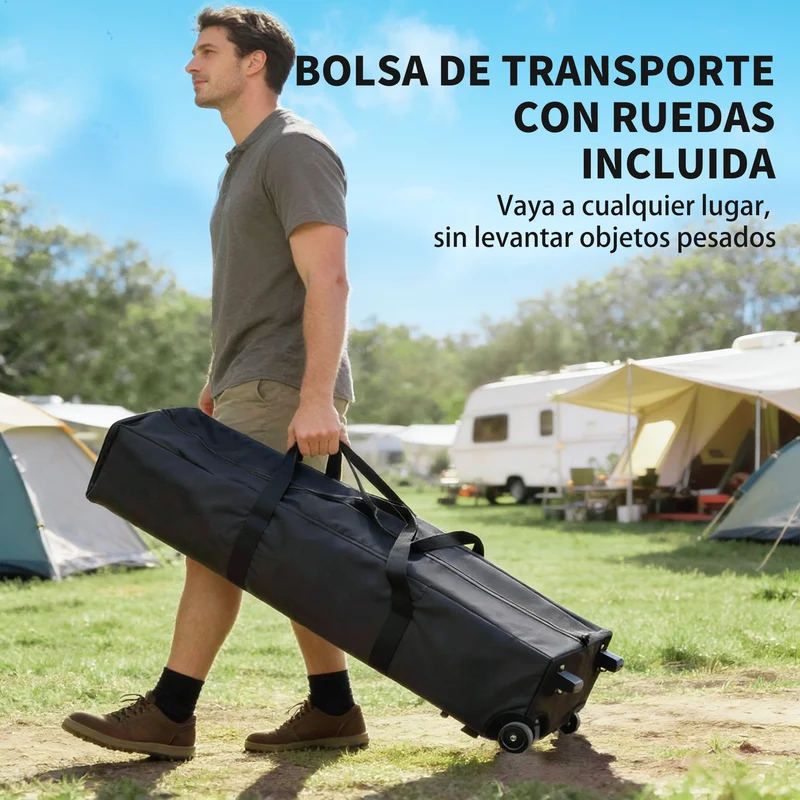 Outsunny Carpa Plegable Gazebo 6x3 m, Pop-up, Cenador de Jardín Altura Ajustable en 3 Niveles, Toldo Protección UPF50+, Montaje Fácil con Bloqueo Central, 6 Sacos de Arena y Bolsa con Ruedas, Plateado