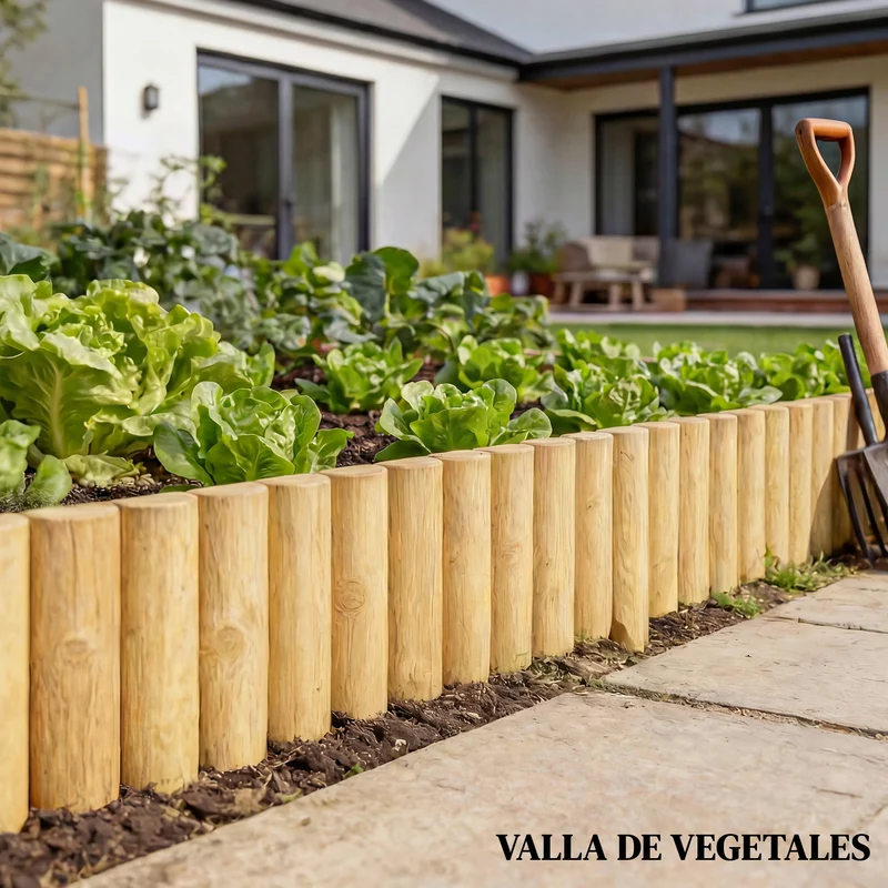 Outsunny Valla de Jardín de Madera, 176x38 cm, Valla de Jardín Exterior Decorativa, Resistente y Fácil de Instalar, para Huerto, Patio, Terraza, Césped, Natural
