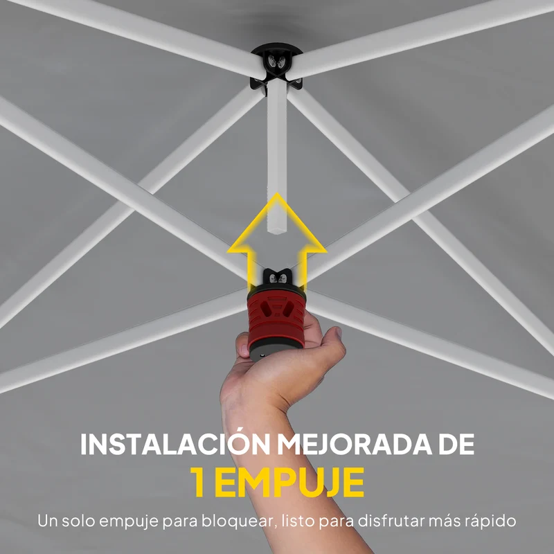 Outsunny Carpa Plegable 6x3 m, Pop-up, con 4 Laterales Extraíbles, Cenador de Jardín con Tiras Reflectantes, Altura Ajustable, Sistema Central de Bloqueo, UPF50+, Impermeable, Bolsa Transporte, Beige