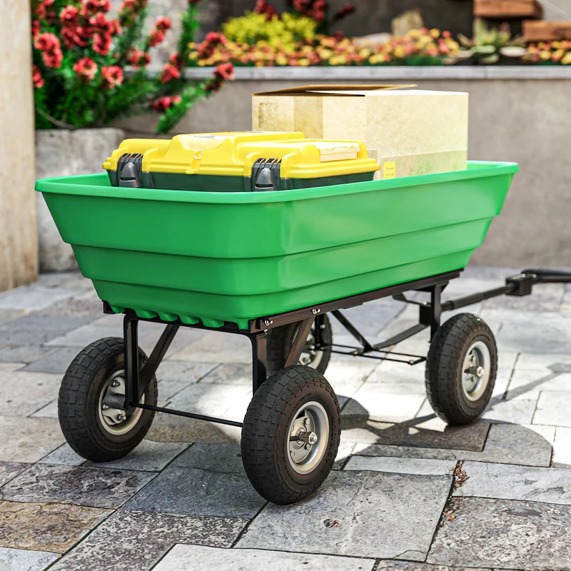 Outsunny Juego de 4 Ruedas para Carretilla, Neumáticos de Goma Ø255 x 75 mm, Ruedas de Repuesto, Eje de 16 mm, Carga 80 kg, para Carros de Mano y Carritos de Jardín, Negro