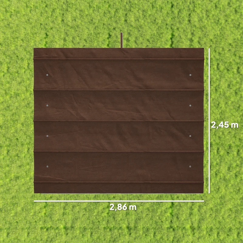 Outsunny Techo de Pérgola 3x2,5 m, Techo de Repuesto Retráctil para Marco de Pérgola de 3x2 m, UV30+, Toldo de Tela Solo para Cenador Jardín con 8 Orificios de Drenaje, Café