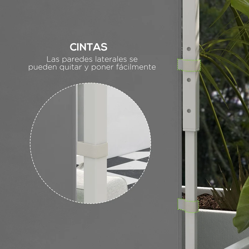 Outsunny 2 Paredes Laterales para Carpas de 3 x 3 / 3 x 6 m, 300x200 cm, Paredes Laterales de Repuesto para Cenador de Tela Oxford con Ventana Enrollable y Puerta con Cremallera, para Fiestas, Gris