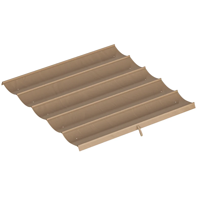 Outsunny Techo de Pérgola 2,5x2,55 m, Techo de Repuesto Retráctil para Marco de Pérgola de 3x3 m, UV30+, Toldo de Tela Solo para Cenador Jardín con 10 Orificios de Drenaje, Pardo