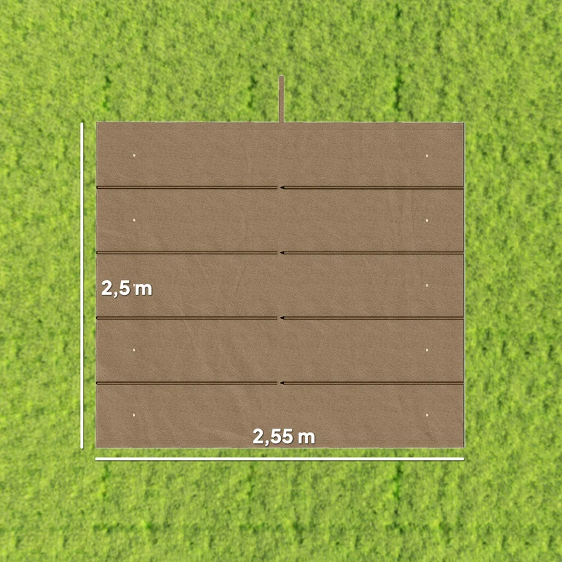 Outsunny Techo de Pérgola 2,5x2,55 m, Techo de Repuesto Retráctil para Marco de Pérgola de 3x3 m, UV30+, Toldo de Tela Solo para Cenador Jardín con 10 Orificios de Drenaje, Pardo