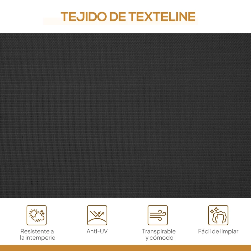 Outsunny Columpio de Jardín Exterior de 3 Plazas con Toldo Reclinable, Balancín de Jardín Exterior con Respaldo Transpirable y Marco de Acero, para Terraza Balcón, 175x118x159 cm, Negro