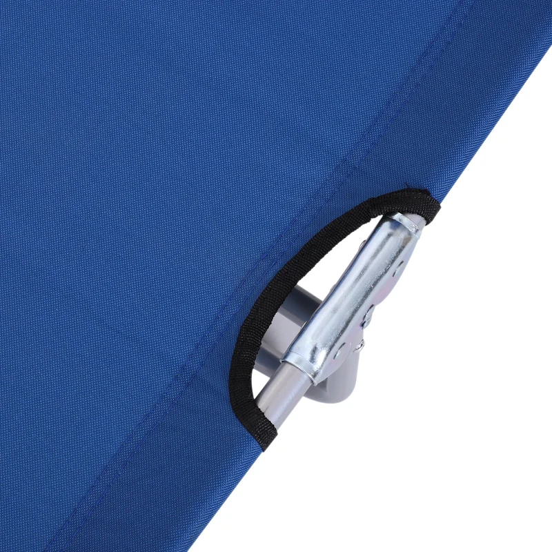 Outsunny Tumbona Plegable Tumbona de Jardín Exterior Reclinable con Toldo Desmontable con Ángulo Regulable Respaldo Ajustable en 4 Niveles para Terraza Piscina Patio 187x58x36 cm Azul