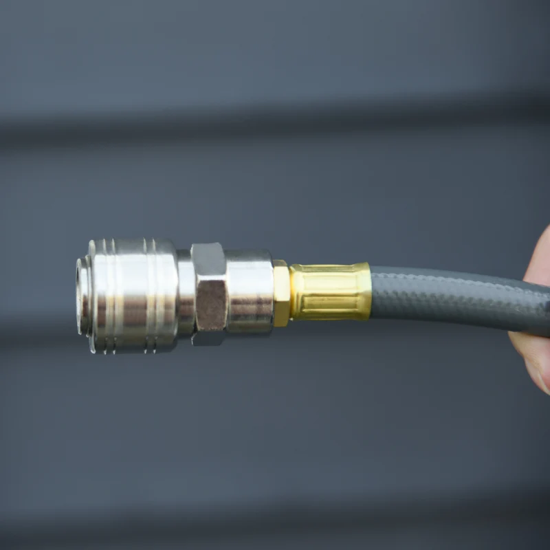 DURHAND Carrete de Manguera de Aire Comprimido Automático de 20 m Conector de 1/4'' BSP con Soporte para Pared Giratorio 180° Diámetro Interno 3/8'' (9,5x15 mm) Gris