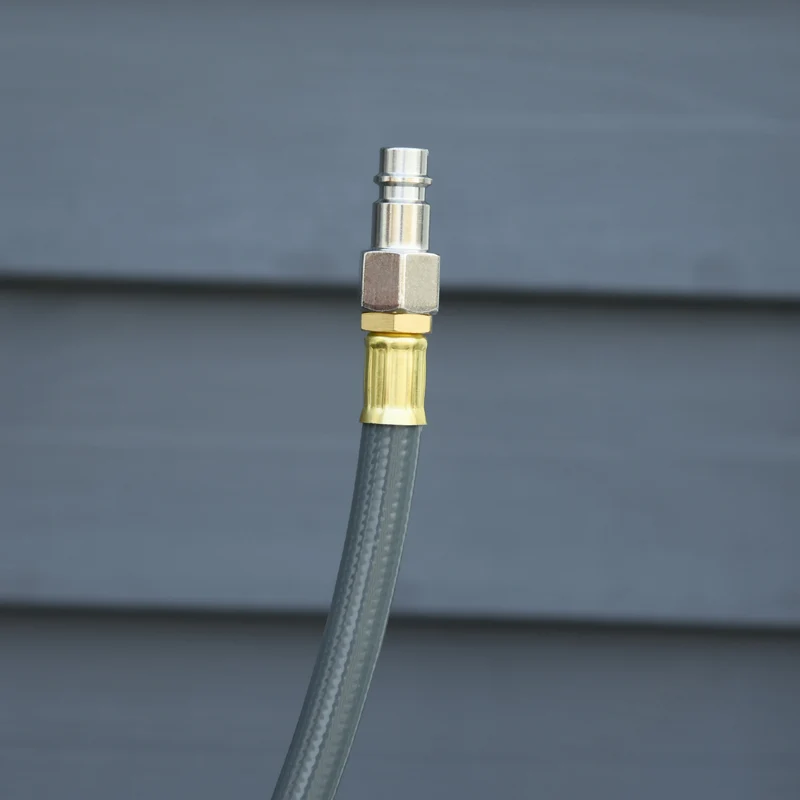 DURHAND Carrete de Manguera de Aire Comprimido Automático de 20 m Conector de 1/4'' BSP con Soporte para Pared Giratorio 180° Diámetro Interno 3/8'' (9,5x15 mm) Gris