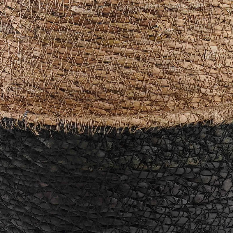 Maceta Con Asas Negro Ø 45 X 36 Cm 100% Hierba Marina