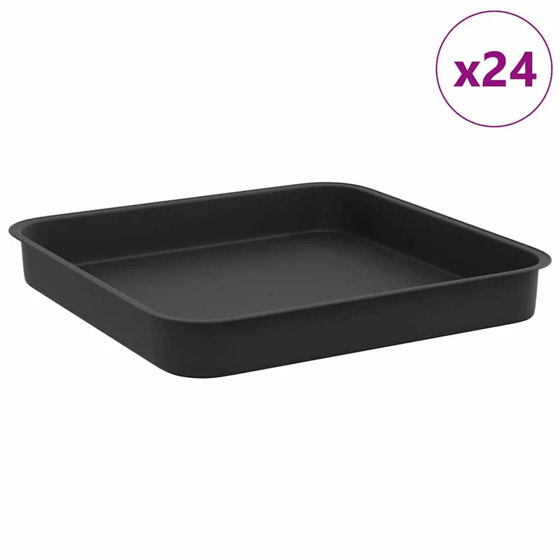 Bandeja Cuadrada Para Flores 24 Uds. Negro 15 X 15 X 2 Cm