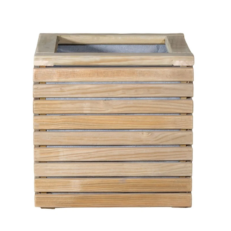 Jardinera Luxe De Madera Tratada Vidahuerto 40x40x40 Cm.