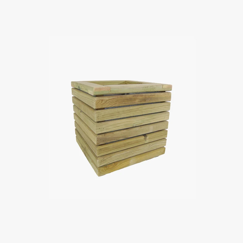 Jardinera Luxe De Madera Tratada Vidahuerto 40x40x40 Cm.