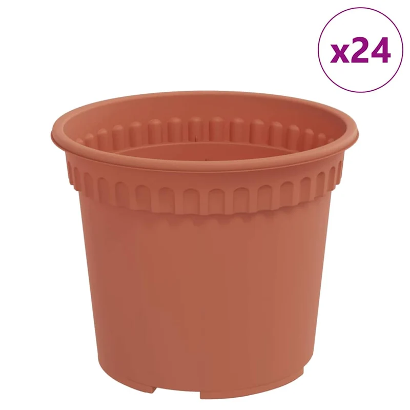 Maceta Redonda Para Flores 24 Uds. Rojo Ladrillo Ø 12,5 X 10 Cm