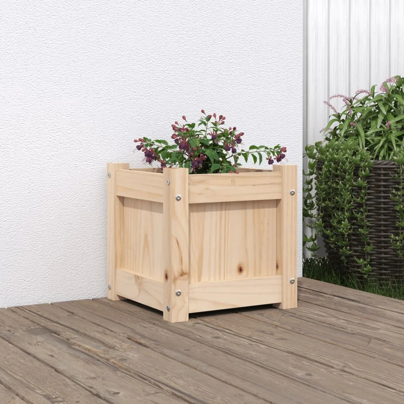 Jardinera Madera Maciza De Pino 31x31x31 Cm