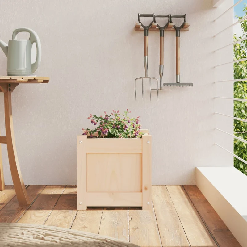 Jardinera Madera Maciza De Pino 31x31x31 Cm