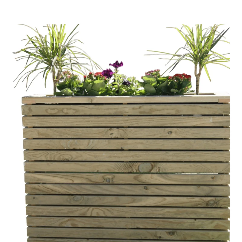 Jardinera Luxe Torre De Madera Tratada Vidahuerto 60x30x90 Cm.