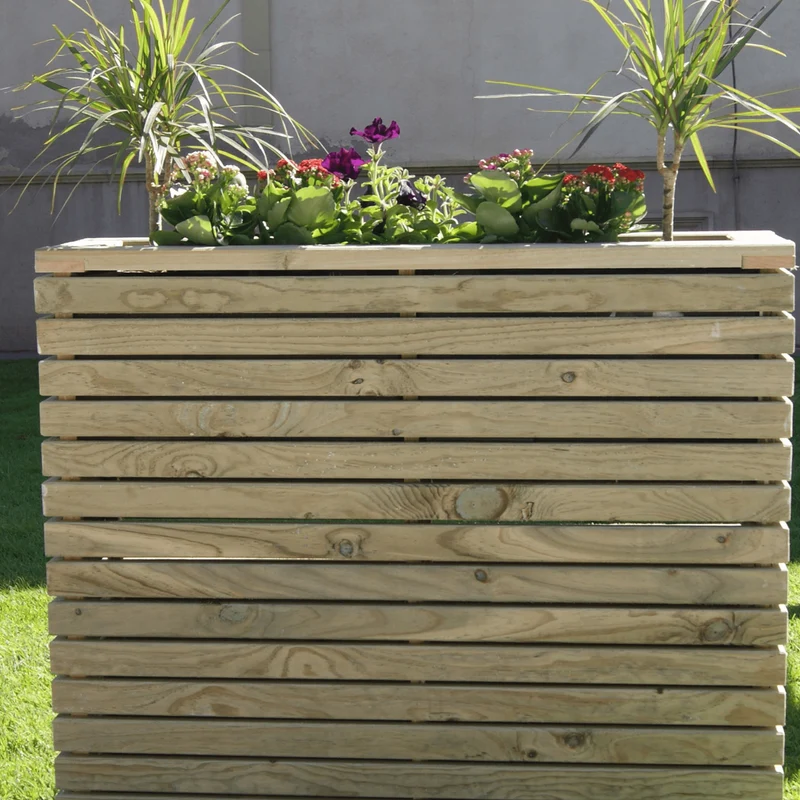 Jardinera Luxe Torre De Madera Tratada Vidahuerto 60x30x90 Cm.