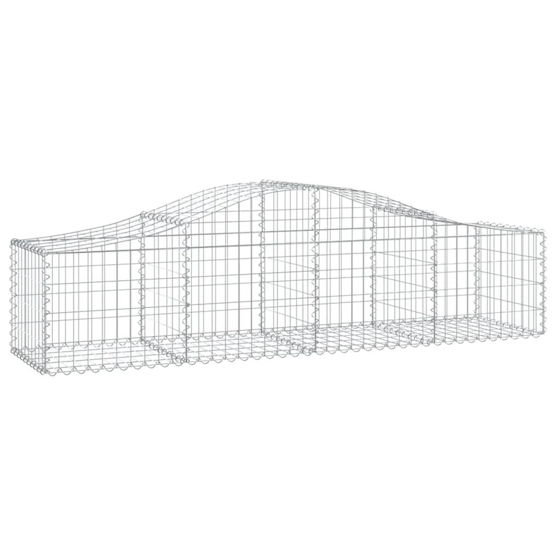 Cestas De Gaviones 2 Uds Forma De Arco Hierro 200x50x40/60 Cm