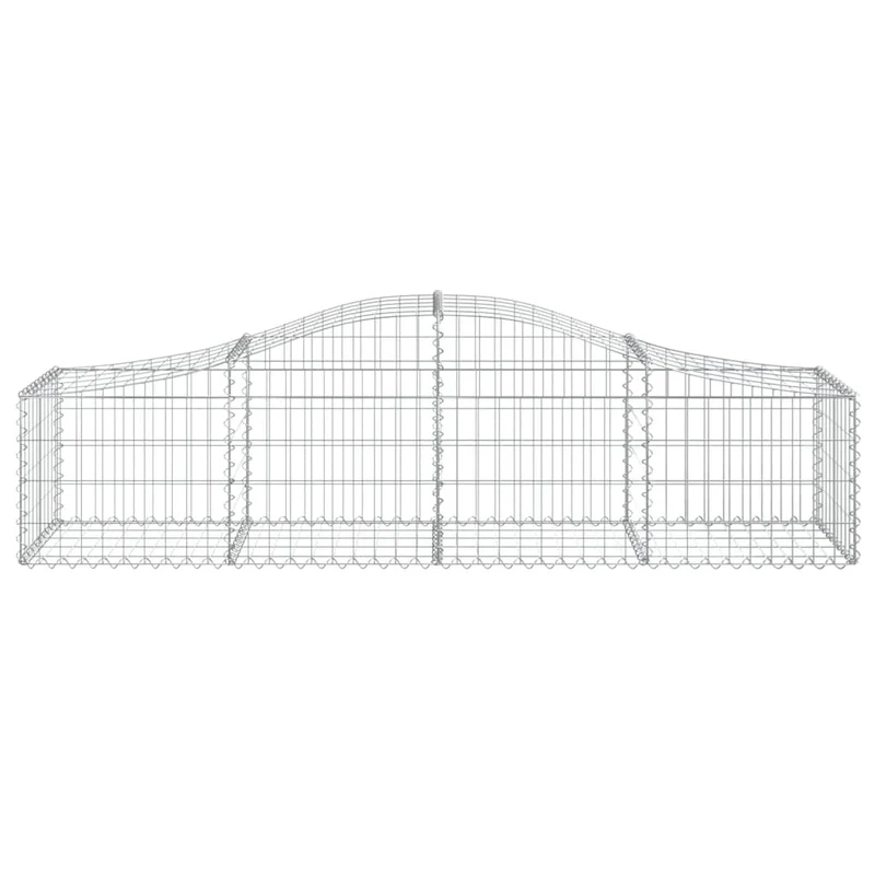 Cestas De Gaviones 2 Uds Forma De Arco Hierro 200x50x40/60 Cm
