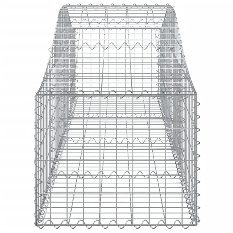 Cestas De Gaviones 2 Uds Forma De Arco Hierro 200x50x40/60 Cm