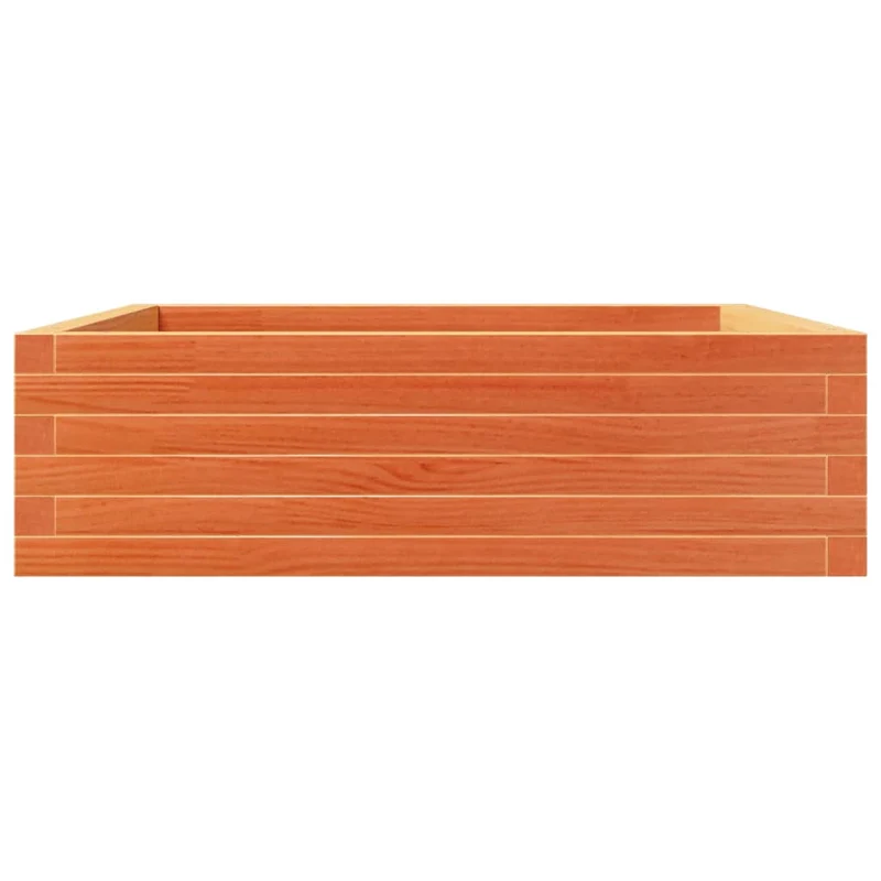 Jardinera De Madera Maciza Pino Marrón Cera 80x80x23 Cm