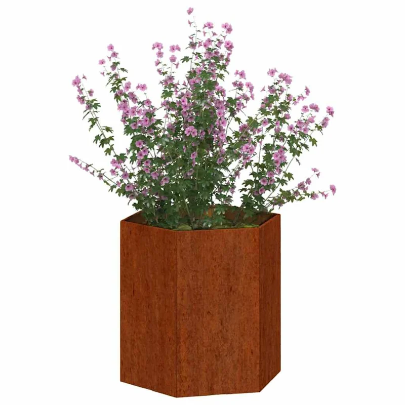 Jardinera De Acero Corten Oxidado 40x40x45 Cm