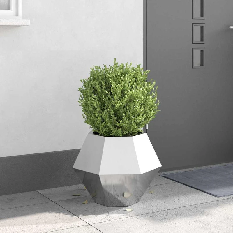 Jardinera Plateado 50 X 50 X 40 Cm Acero Inoxidable