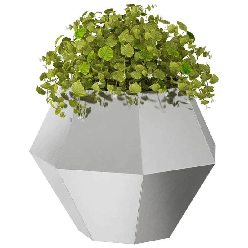 Jardinera Plateado 50 X 50 X 40 Cm Acero Inoxidable