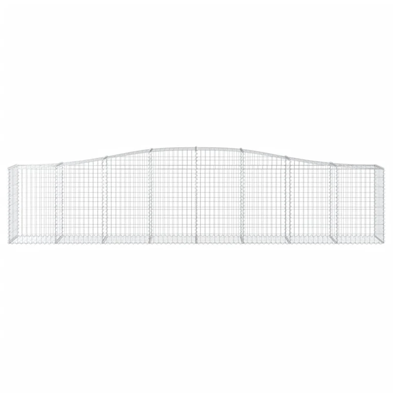 Cestas De Gaviones 9 Uds Forma De Arco Hierro 400x50x80/100 Cm