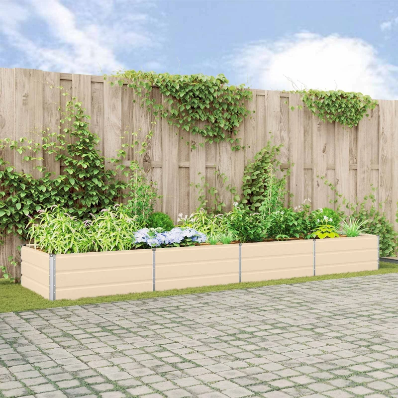 Jardinera Marfil 385 X 100 X 45 Cm Acero Galvanizado