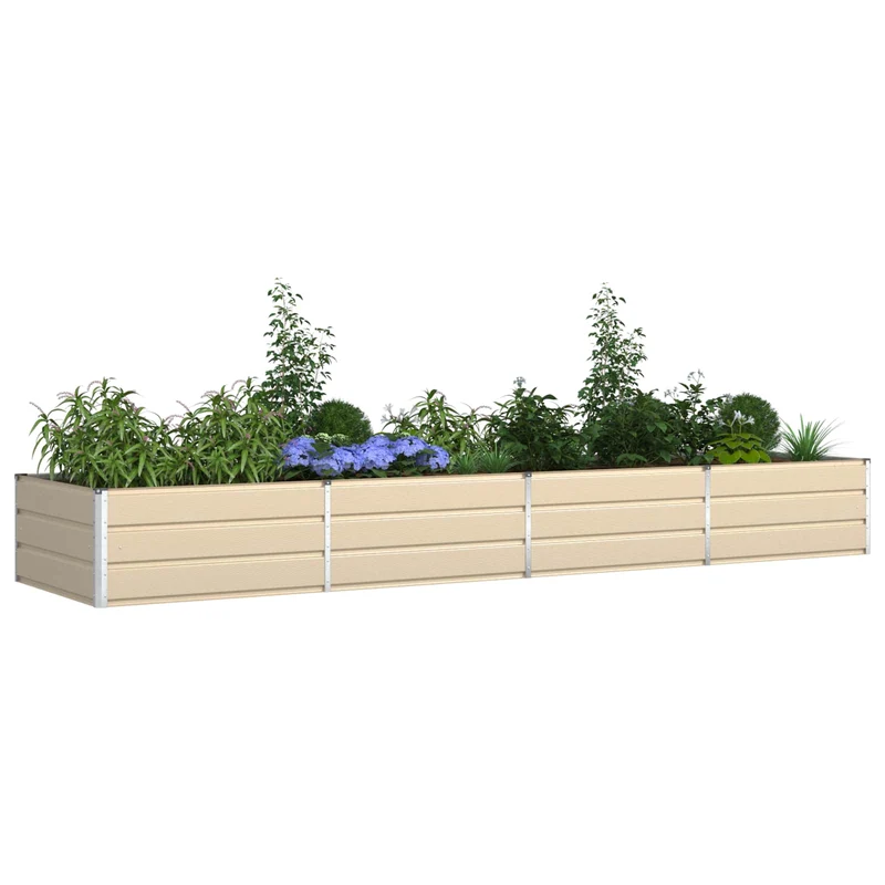 Jardinera Marfil 385 X 100 X 45 Cm Acero Galvanizado