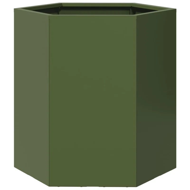 Jardinera Hexagonal De Acero Verde 46x40x45 Cm